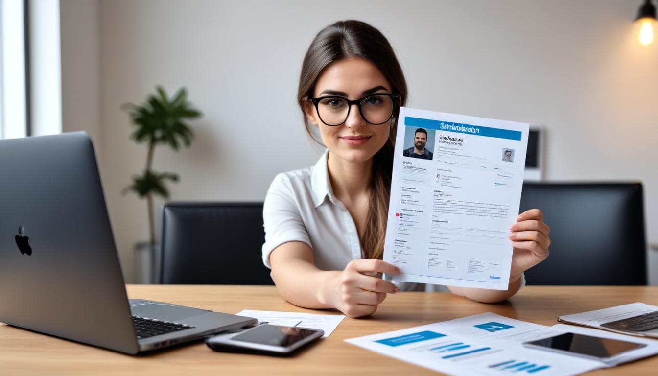 رسم توضيحي يُظهر تحوّل ملف لينكدإن إلى سيرة ذاتية احترافية