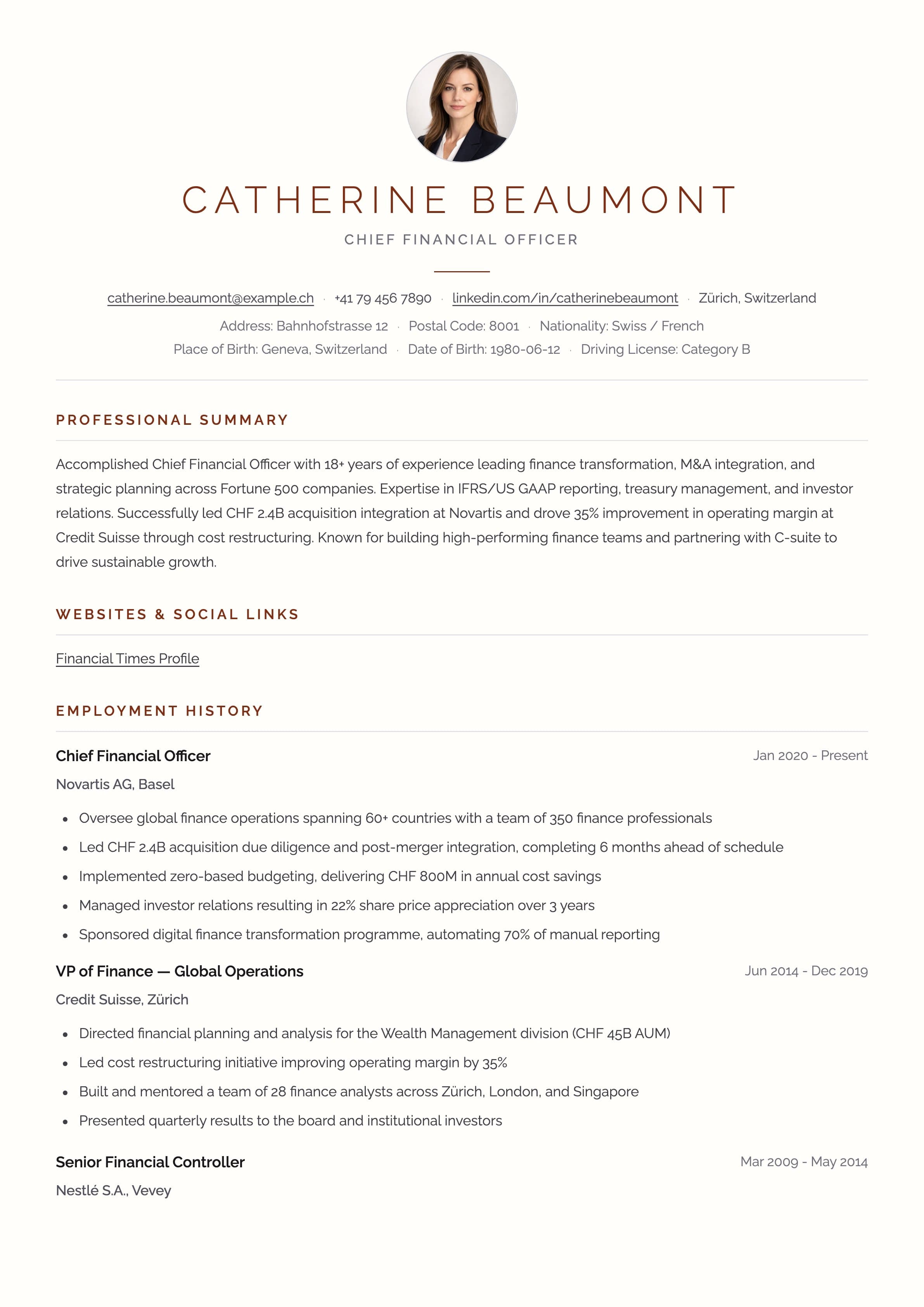 Executive Minimal Premium template preview