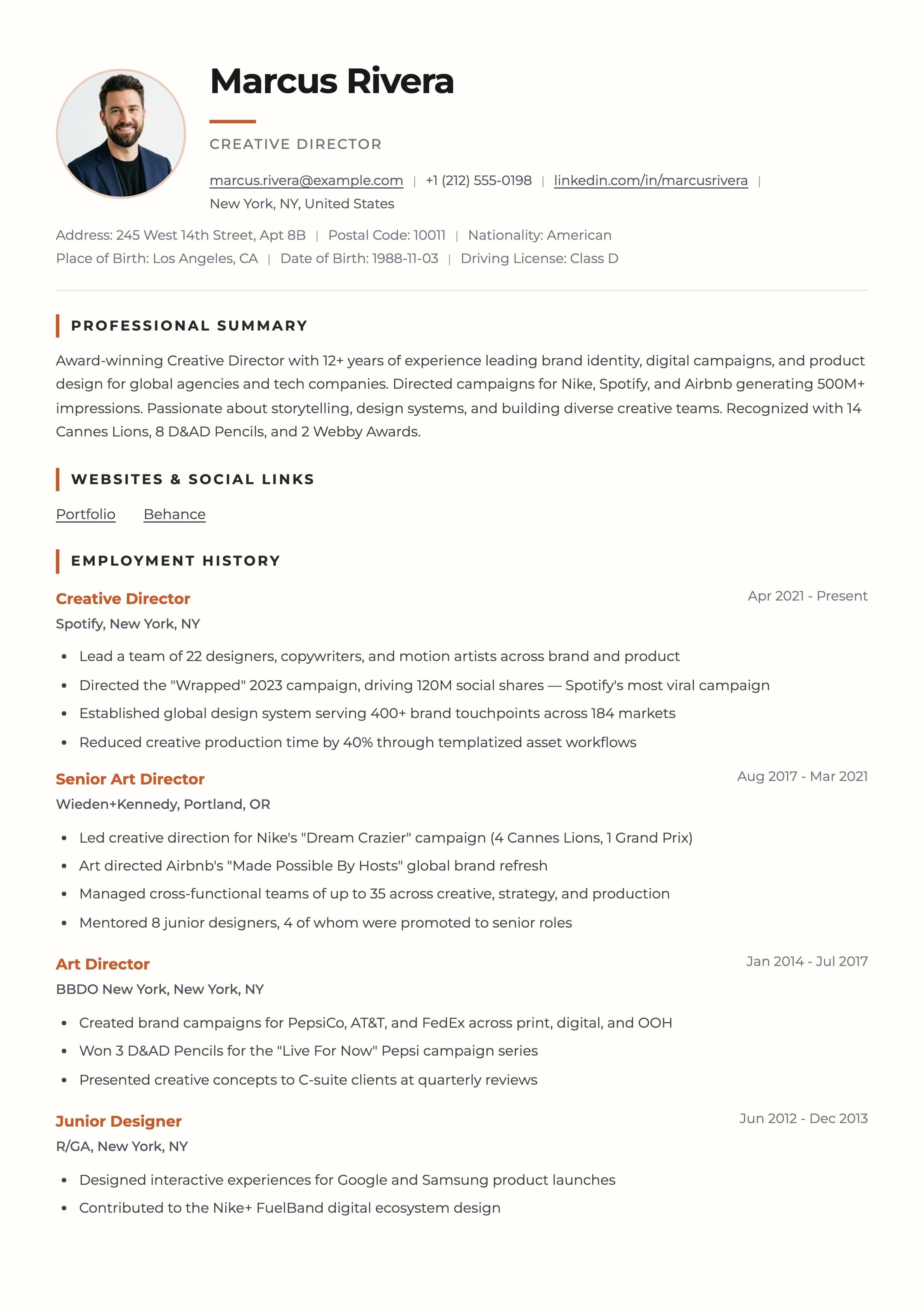 Modern Editorial template preview