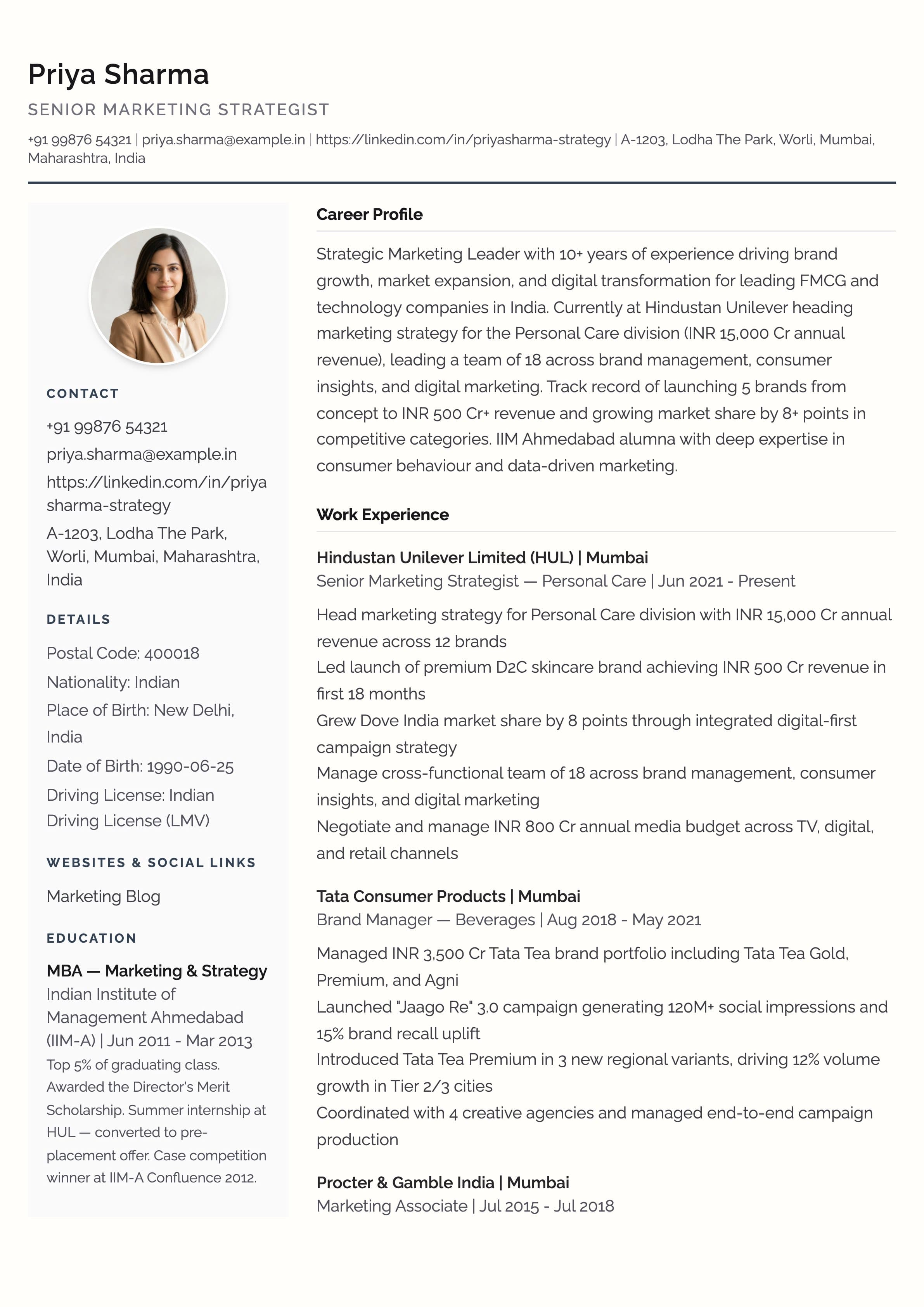 Sidebar Classic template preview