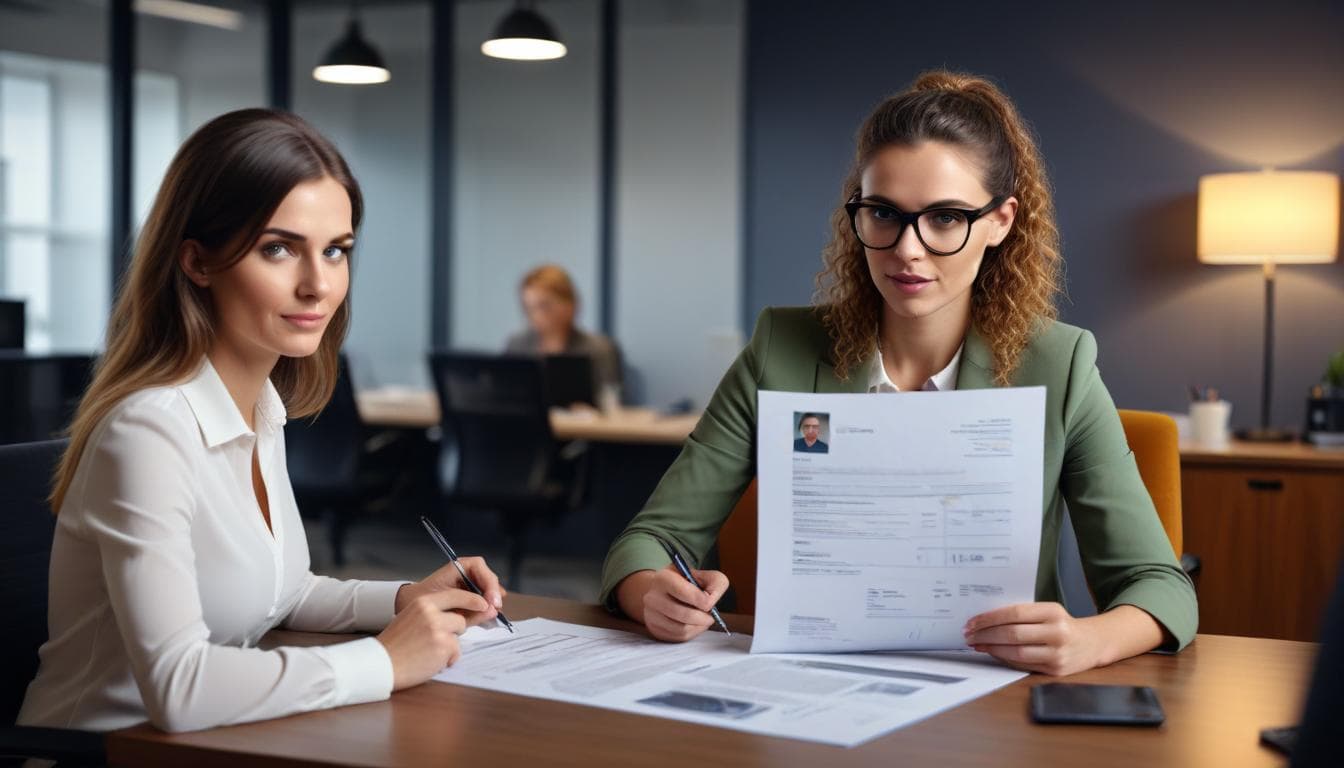 CV document with arrows pointing to interview question speech bubbles