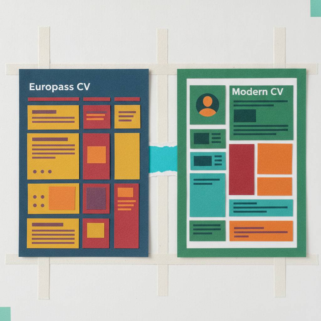 Comparison of Europass and modern English CV layouts for Turkey