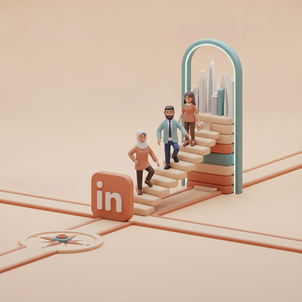 LinkedIn profile screenshot showing UAE‑focused headline and skills