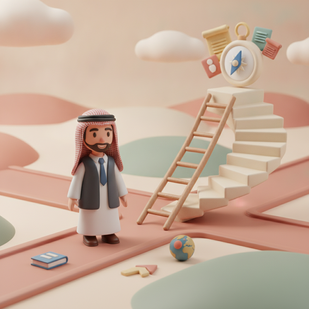 طالب سعودي يجهز سيرة ذاتية للابتعاث على الحاسوب