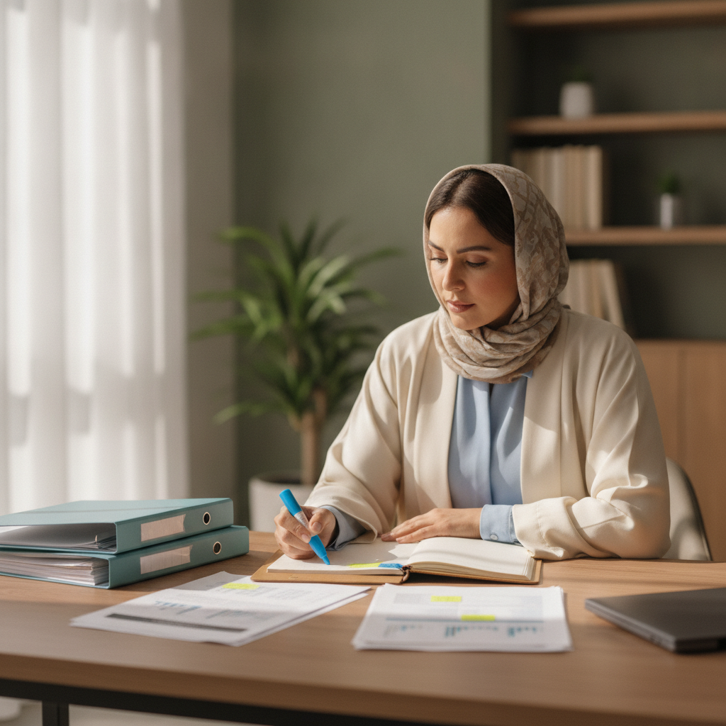 شخص عائد إلى العمل بابتسامة واثقة