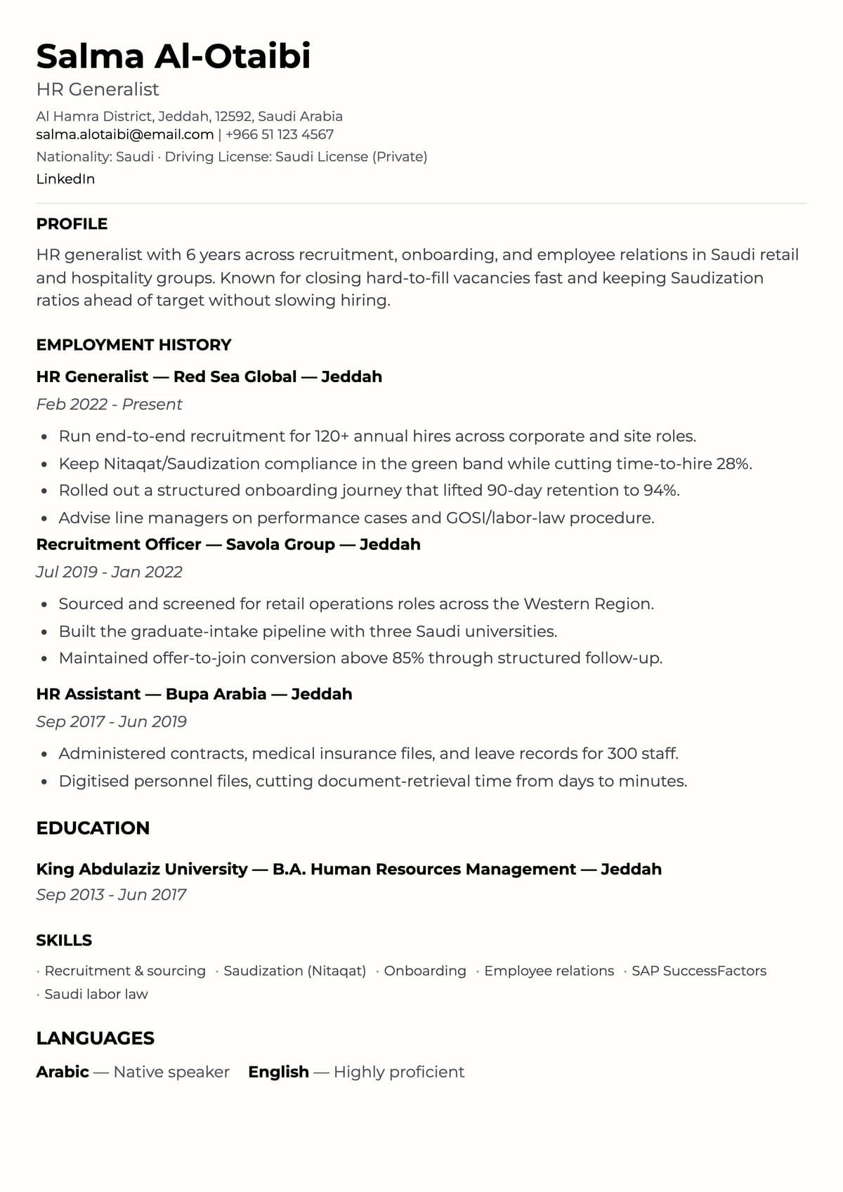 Classic CV template for Ready-to-Use CV Templates