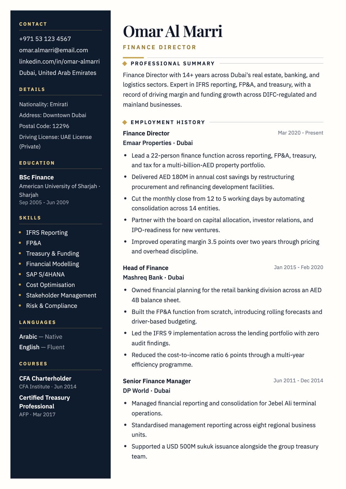 Dubai template preview