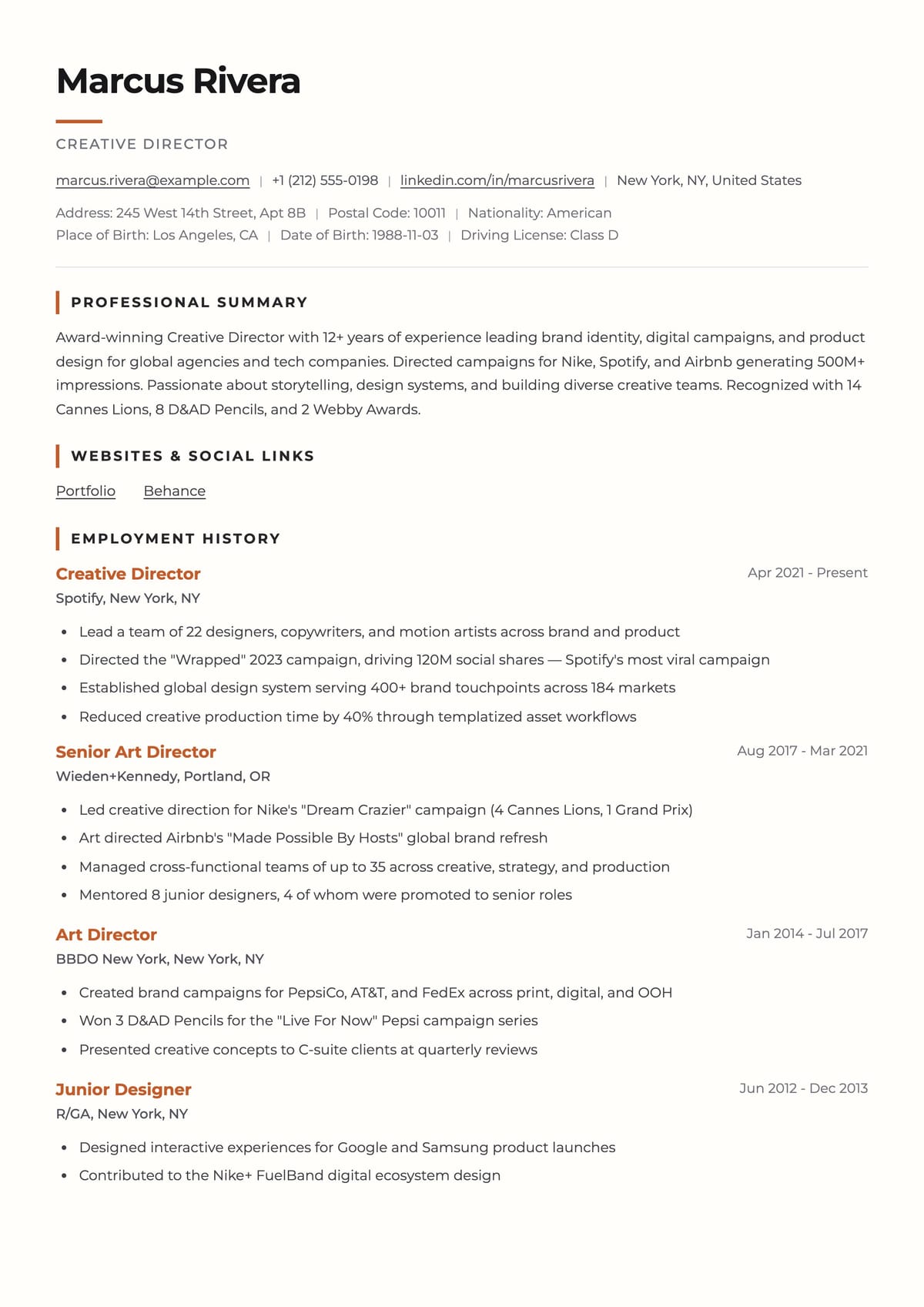 Modern Editorial template preview