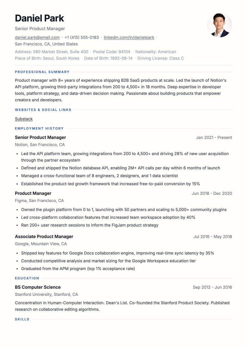 Modern Minimal template preview