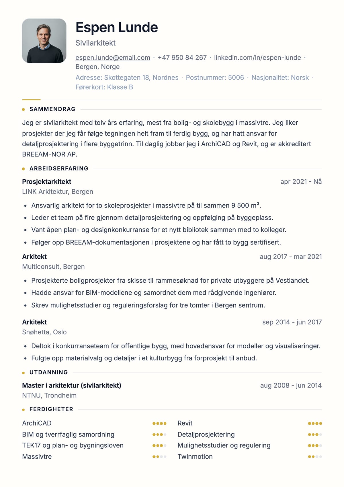 Forhåndsvisning av malen Nordisk