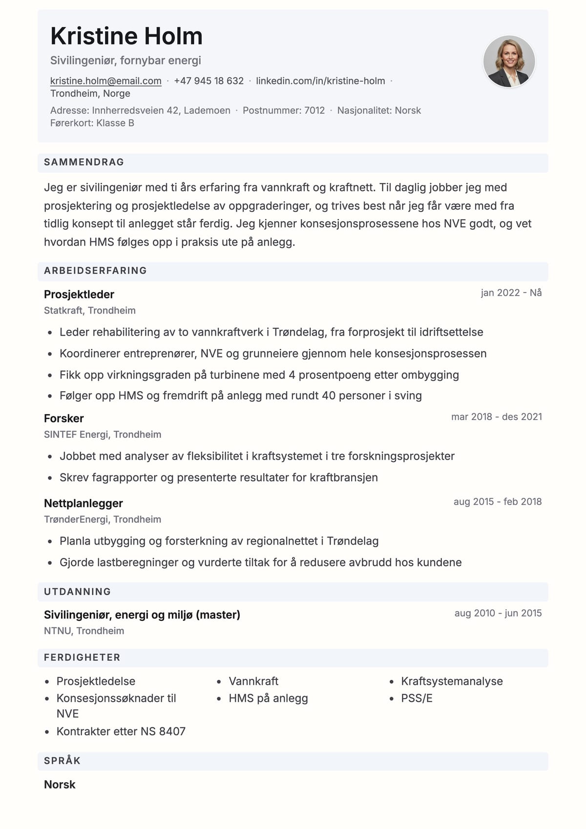 Forhåndsvisning av malen Strukturert premium